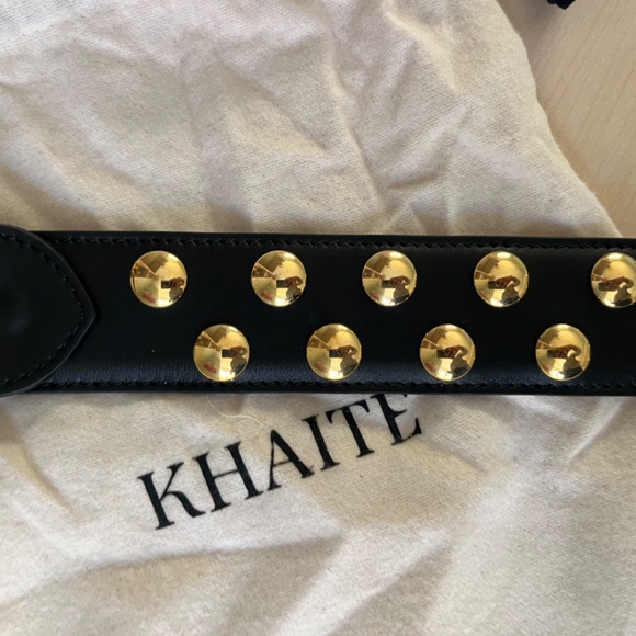 KHAITE Black and Gold Studded Belt main image 4